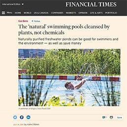 natural swimming pools cleansed by plants